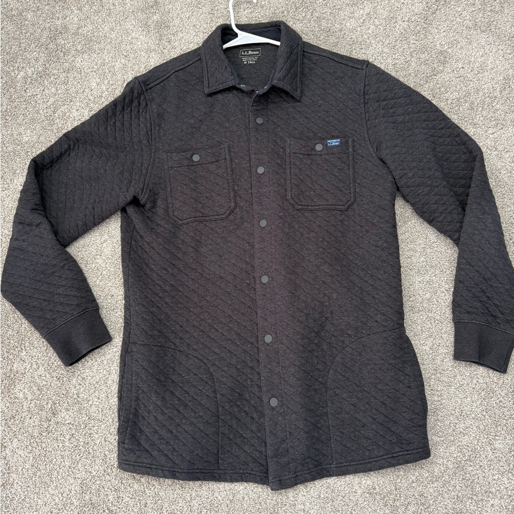 NWOT - L.L. Bean Charcoal Quilted Jacket/ Overshirt